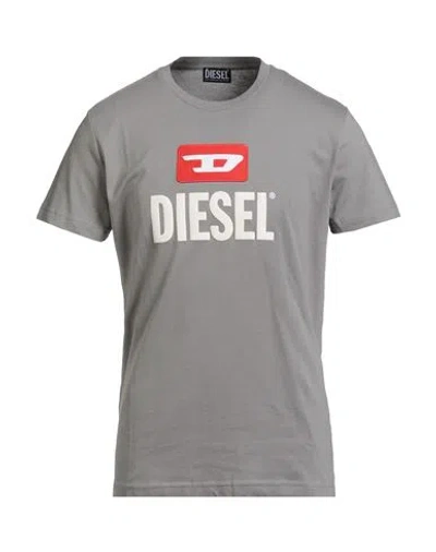 Diesel Man T-shirt Grey Size L Cotton In Gray