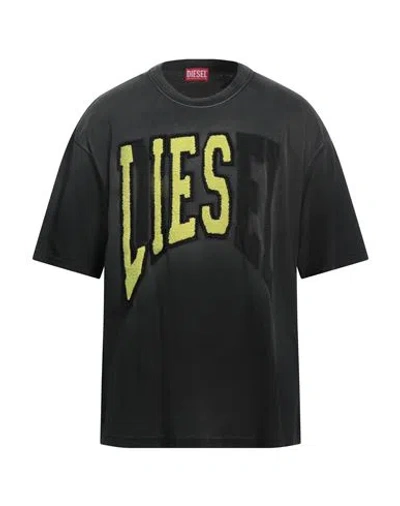 Diesel Man T-shirt Lead Size L Cotton In Grey