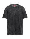 Diesel Man T-shirt Lead Size L Cotton, Polyester In Grey