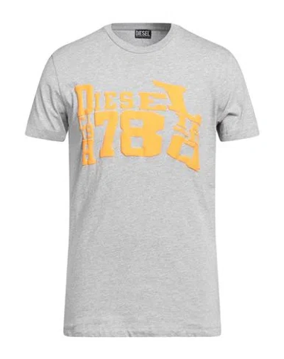 Diesel Man T-shirt Light Grey Size M Cotton