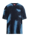 Diesel Man T-shirt Midnight Blue Size L Cotton
