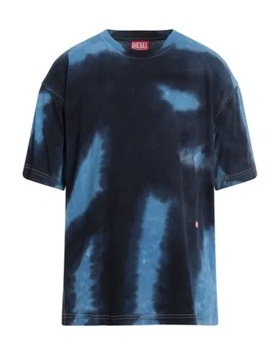 Diesel Man T-shirt Midnight Blue Size L Cotton