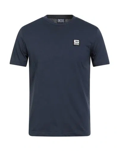 Diesel Man T-shirt Midnight Blue Size S Cotton