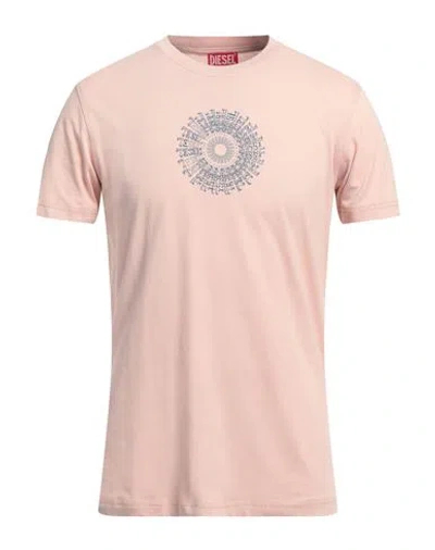 Diesel Man T-shirt Pink Size S Cotton In Pink