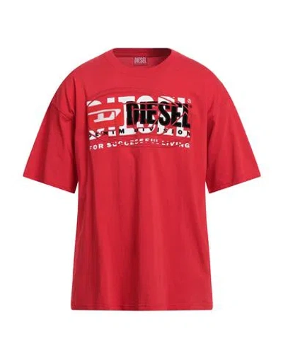 Diesel Man T-shirt Red Size L Cotton