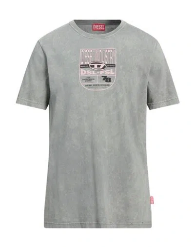 Diesel Man T-shirt Sage Green Size L Cotton
