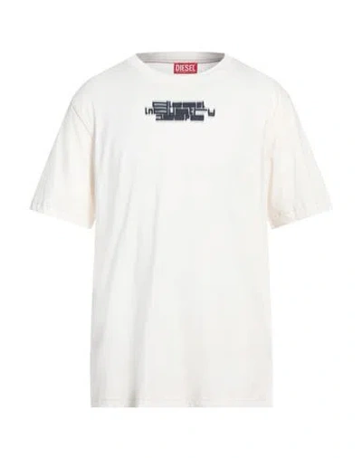 Diesel Man T-shirt White Size L Cotton