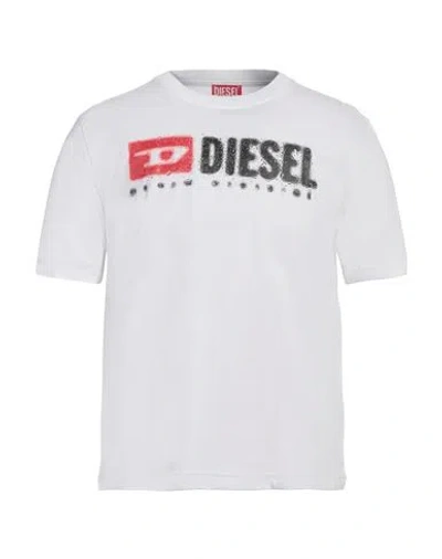 Diesel Man T-shirt White Size L Cotton