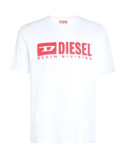 DIESEL DIESEL MAN T-SHIRT WHITE SIZE L COTTON