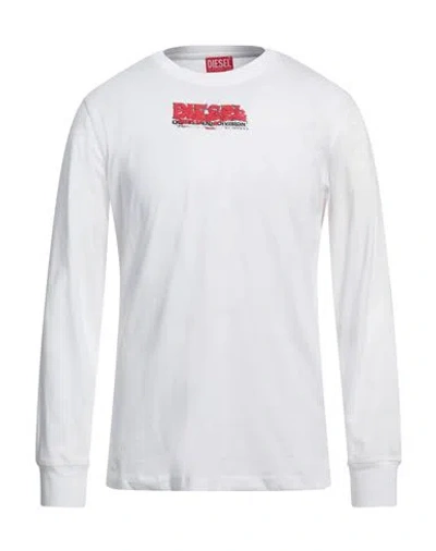 Diesel Man T-shirt White Size L Cotton