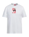 Diesel Mens 100 T-just-n11 Branded-print Cotton-jersey T-shirt In White