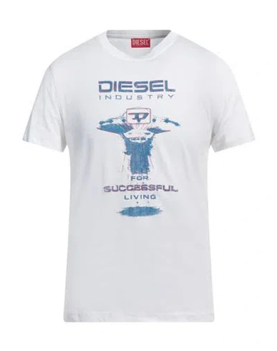 Diesel Man T-shirt White Size M Cotton