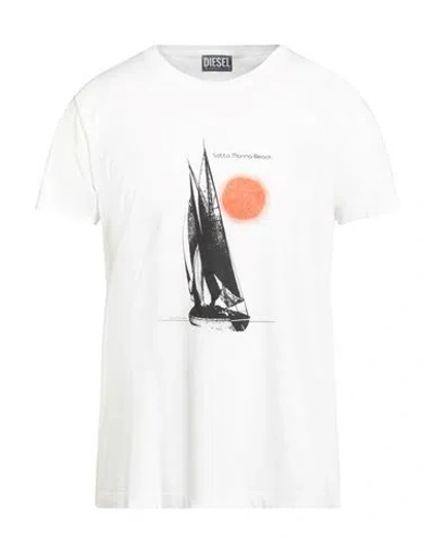 Diesel Man T-shirt White Size Xl Cotton