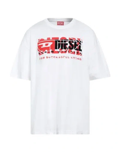 Diesel Logo Cotton Jersey Loose T-shirt In White