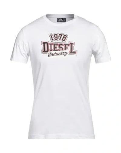 Diesel Man T-shirt White Size Xxl Cotton