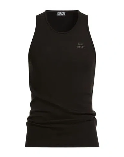 Diesel Man Tank Top Black Size L Cotton, Elastane