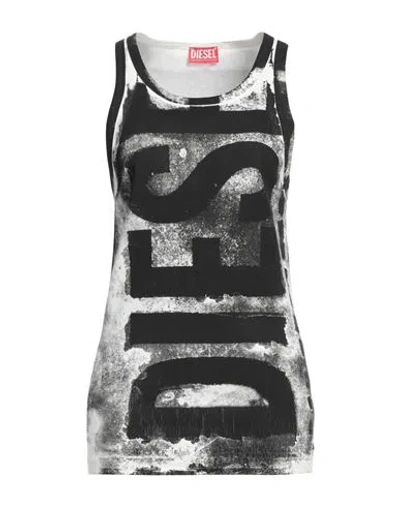 Diesel Man Tank Top Black Size L Cotton, Elastane