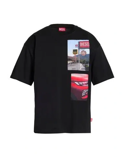 Diesel Man T-shirt Black Size M Cotton
