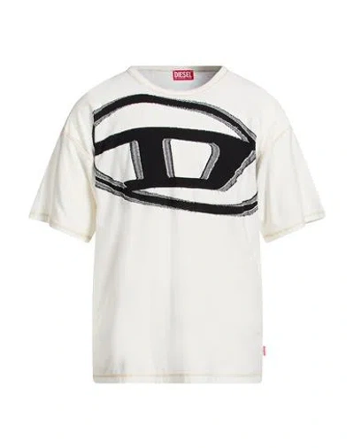 Diesel Man T-shirt Ivory Size M Cotton In White