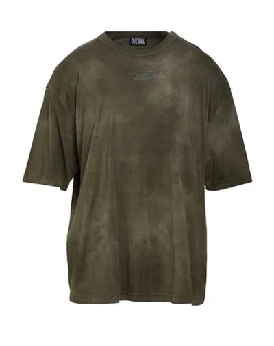 Diesel Man T-shirt Military Green Size S Cotton