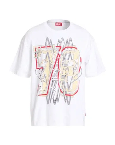 Diesel Man T-shirt White Size L Cotton In Multi