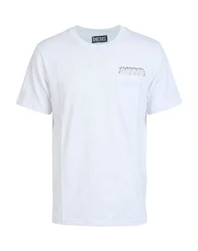 Diesel Man T-shirt White Size Xl Cotton