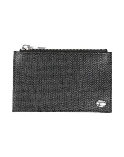 Diesel Man Wallet Black Size - Cow Leather, Zinc Alloy