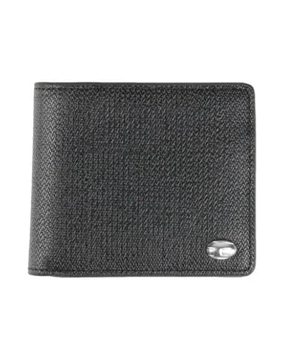 Diesel Man Wallet Black Size - Cow Leather, Zinc Alloy