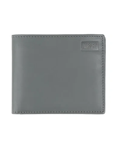 Diesel Man Wallet Lead Size - Cow Leather, Zamak In Gray