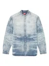 Diesel Mandarin-collar Denim Shirt In Blue
