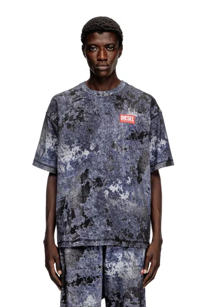 DIESEL MARBLE-EFFECT BURNOUT T-SHIRT