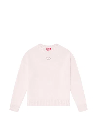 Diesel M-areeta Wool-blend Light Knit Sweater In White