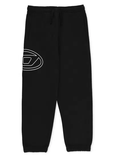 Diesel Kids' Nero Logo-embossed Cotton-jersey Jogging Bottoms 6-16 Y
