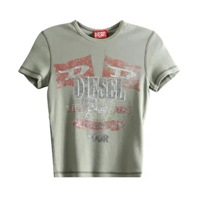 Pre-owned Diesel Marsy Rib T-shirt 'green' | Women's Size S