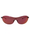 Diesel Matte Black Metal Sunglasses In Red
