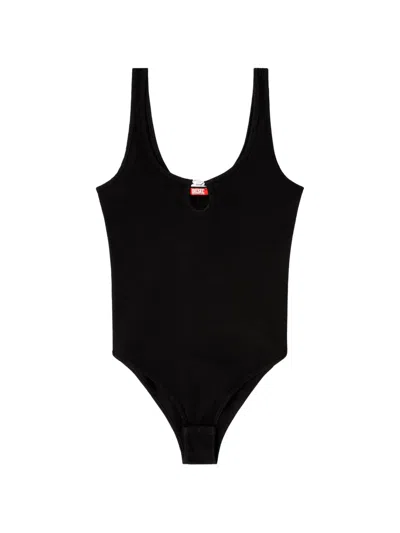 Diesel Maura Oval-d Rhinestone-embellished Bodysuit In Black