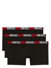 Diesel Logo-waistband Boxer Briefs (pack Of Three) In Black