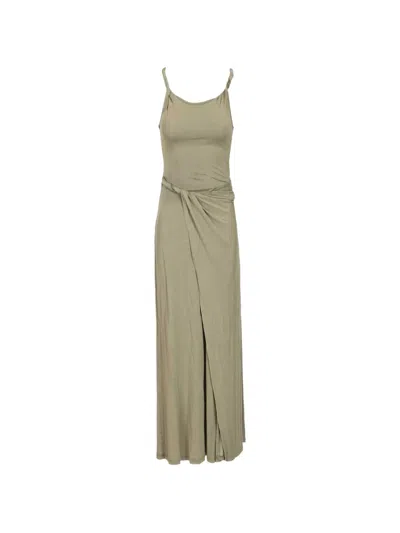 Diesel Maxi Estiga Sleeveless Waist-knot Dress In Green