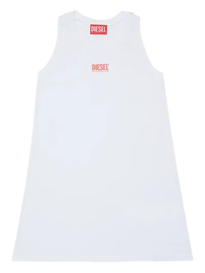 Diesel Kids' Mcundy Logo-print Dress In White