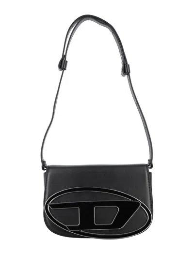 Diesel Medium 1dr Leather Shoulder Bag In Black