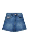 Diesel Medium Blue Joggjeans Skirt With Rips In Blue