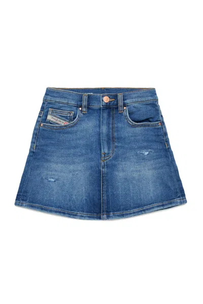 Diesel Kids' Medium Blue Joggjeans Skirt With Rips