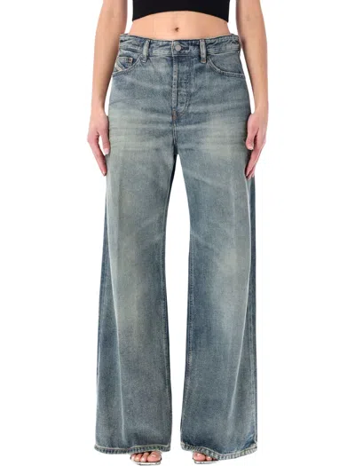 Diesel Medium Blue Wide Leg Jeans