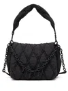 Diesel Charm-d-m-shoulder Bag In Quilted Nylon In Black