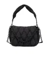 Diesel Charm-d-m-shoulder Bag In Quilted Nylon In Black