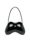 Diesel Medium Double-d Curved Shoulder Bag In Black