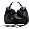 Diesel Leather Knot D Structured Handbag Top Handle In Black