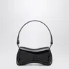 Diesel Adjustable Asymmetric Glossy Shoulder Bag In Black
