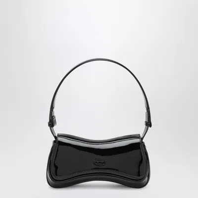 DIESEL DIESEL MEDIUM PLAY BAG IN BLACK PATENT LEATHER