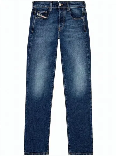 DIESEL MEDIUM WASH STRAIGHT-LEG DENIM PANTS